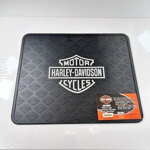 Harley-Davidson Utility Mat Silver Bar & Shield Floor Garage Mat Black 16"X 14"